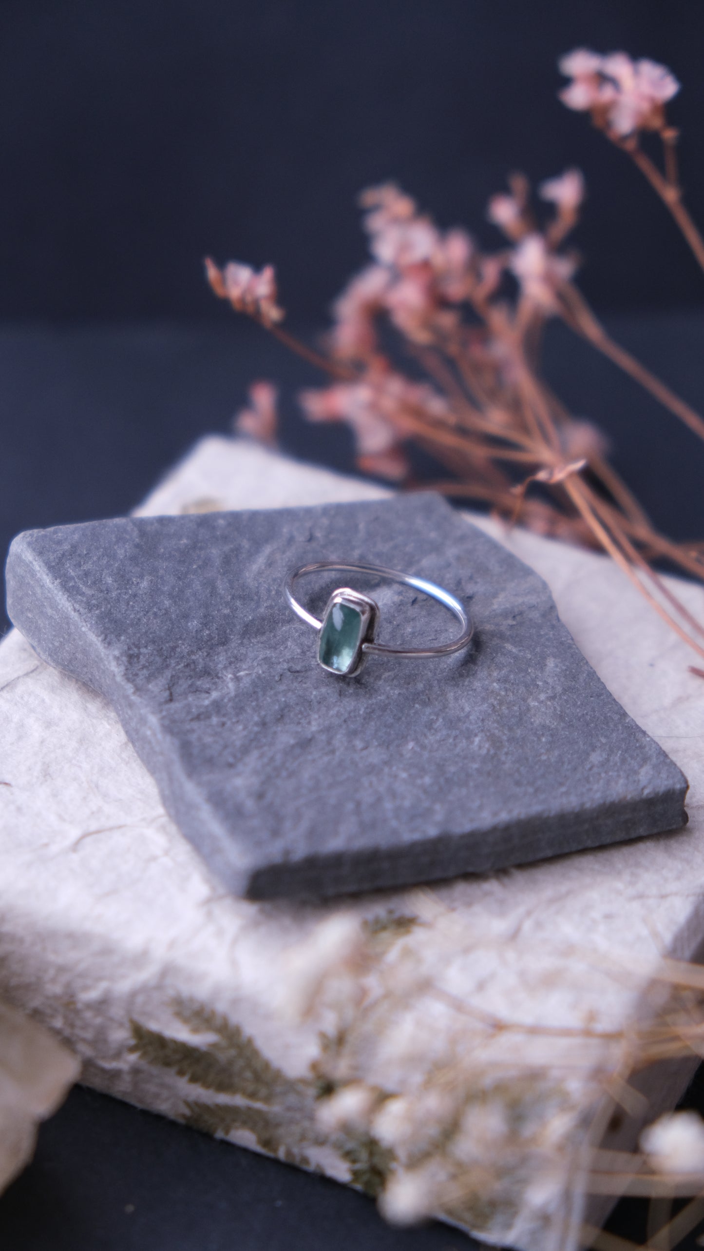 Dainty Green Kyanite Ring