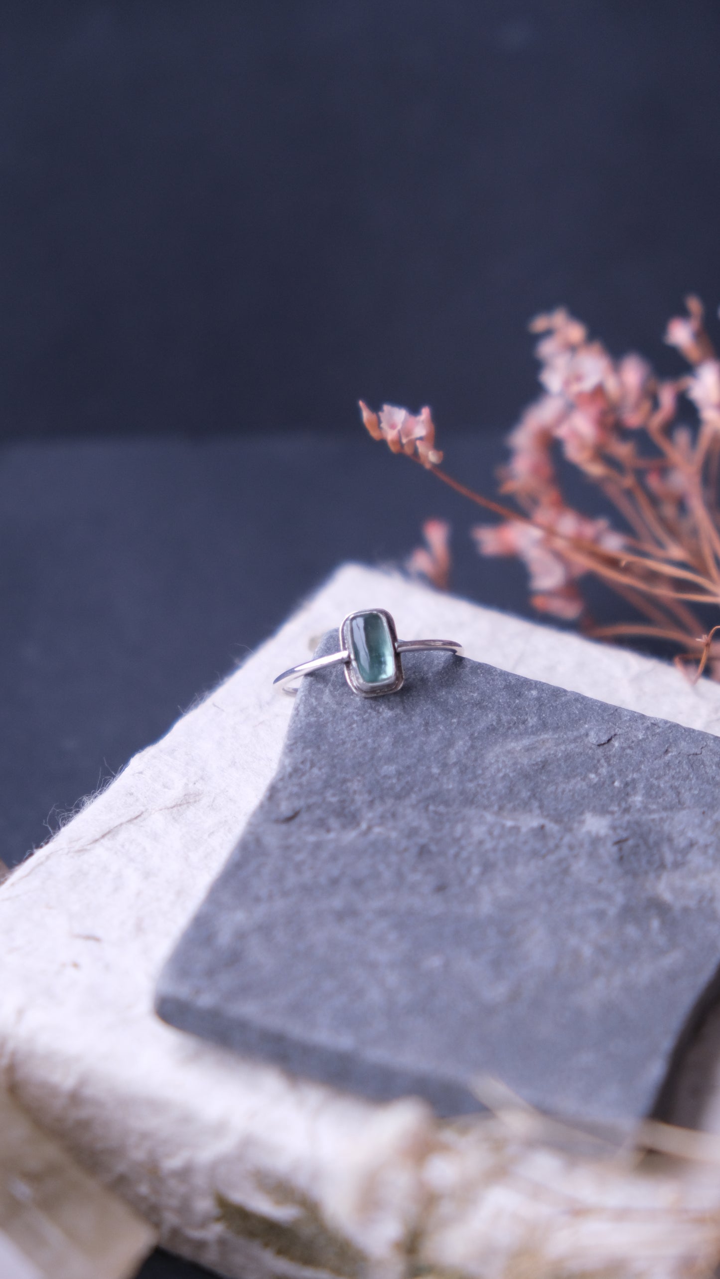 Dainty Green Kyanite Ring