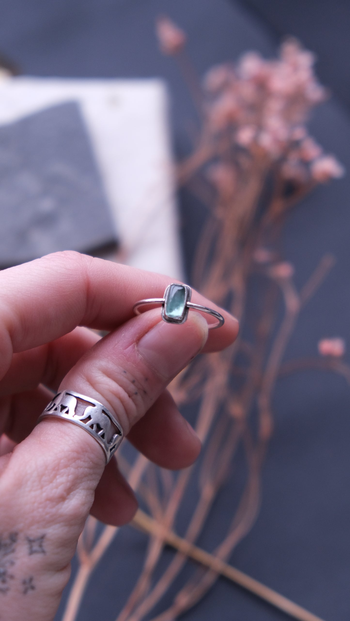 Dainty Green Kyanite Ring
