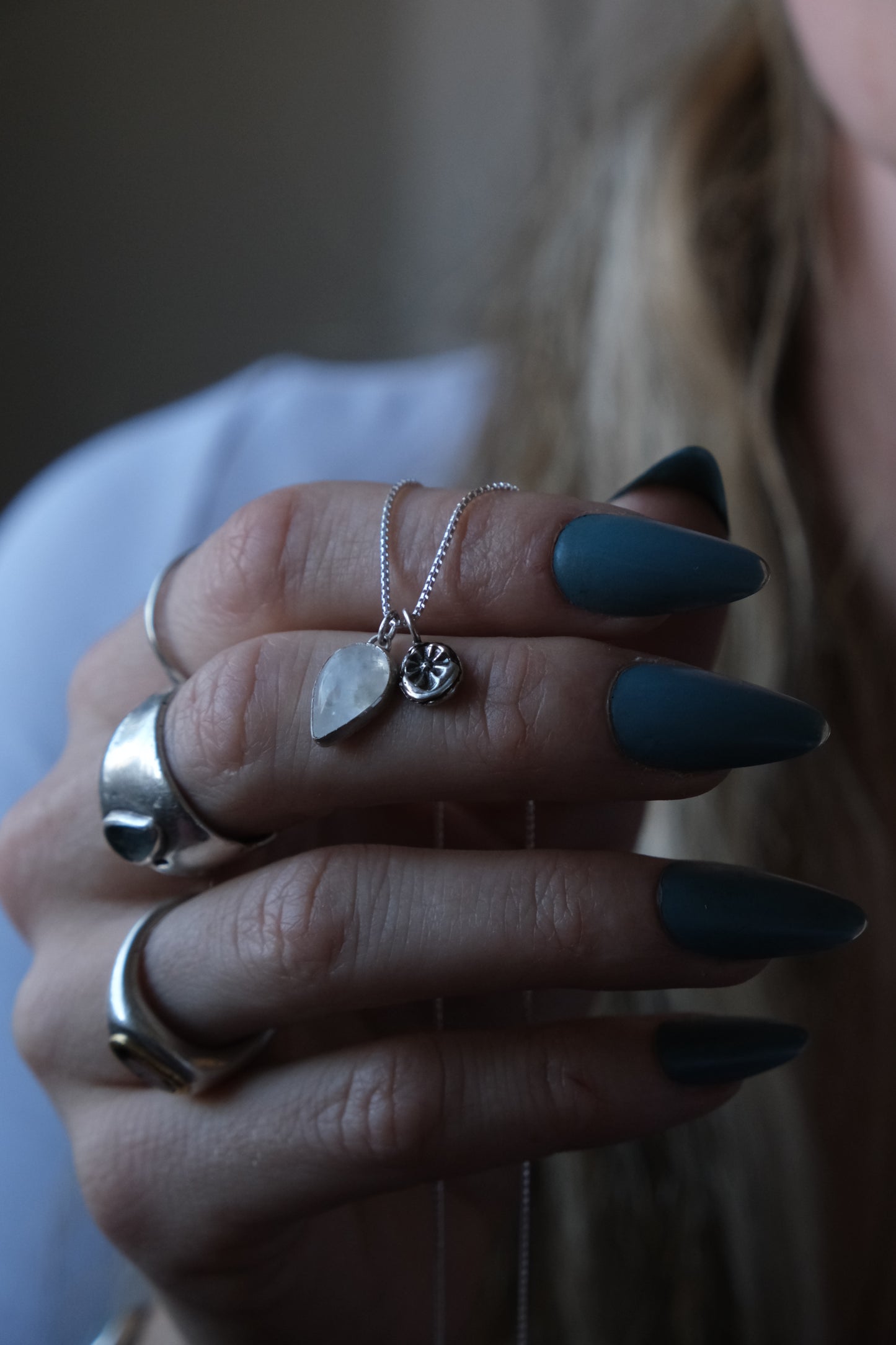 Moonstone Charm Necklace