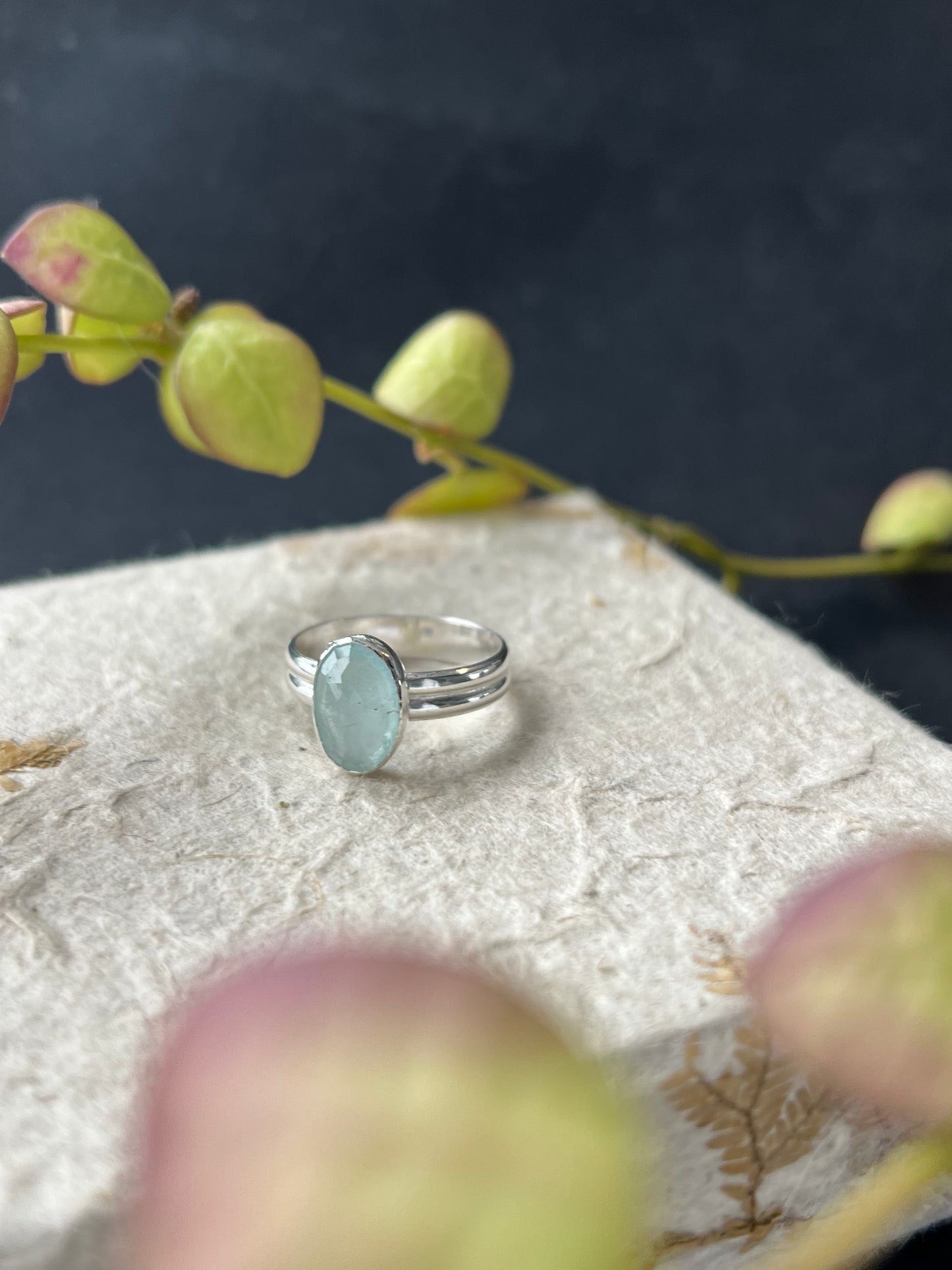 Aquamarine Duo Ring
