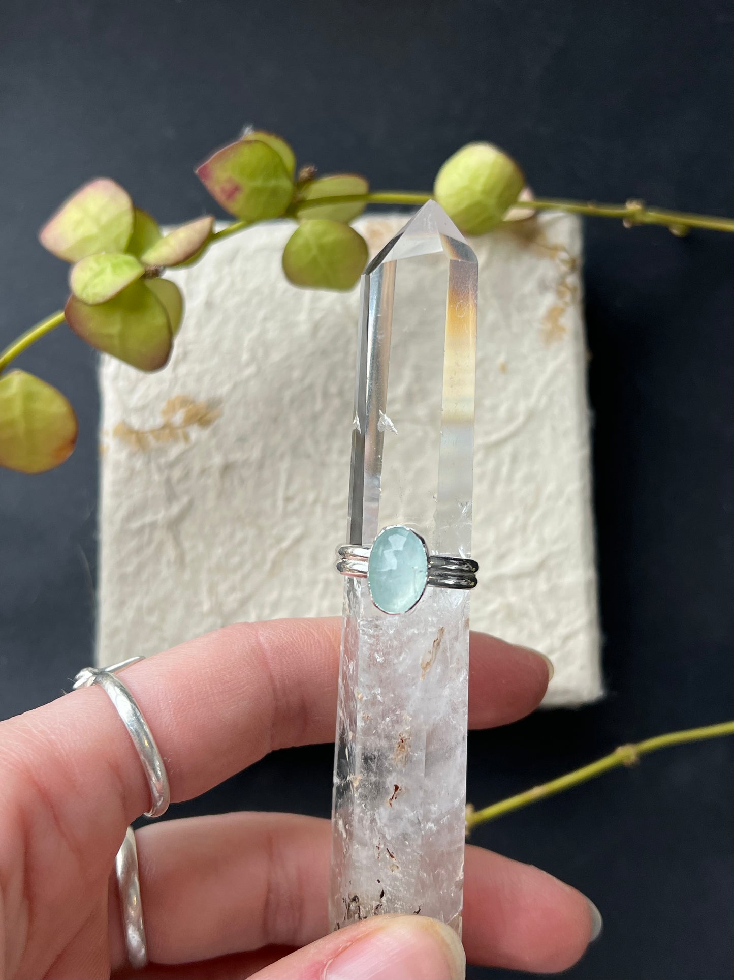 Aquamarine Duo Ring