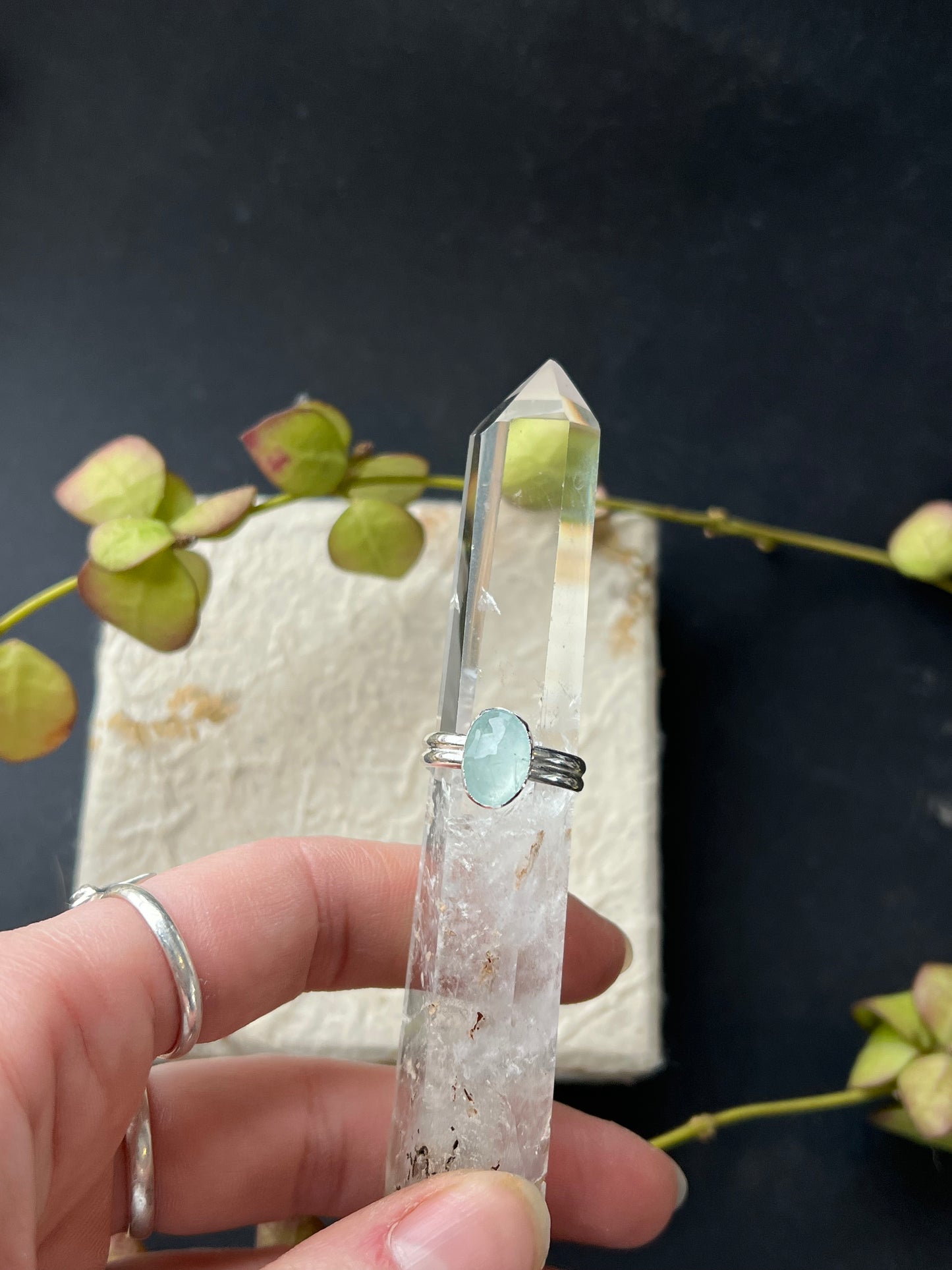 Aquamarine Duo Ring