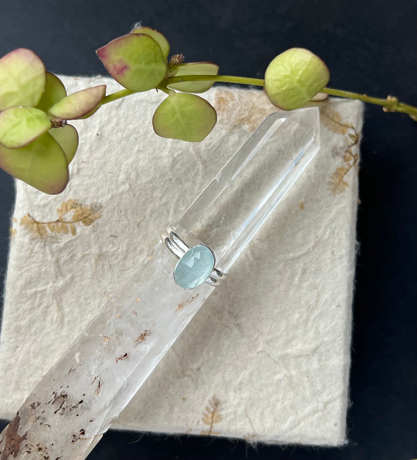 Aquamarine Duo Ring