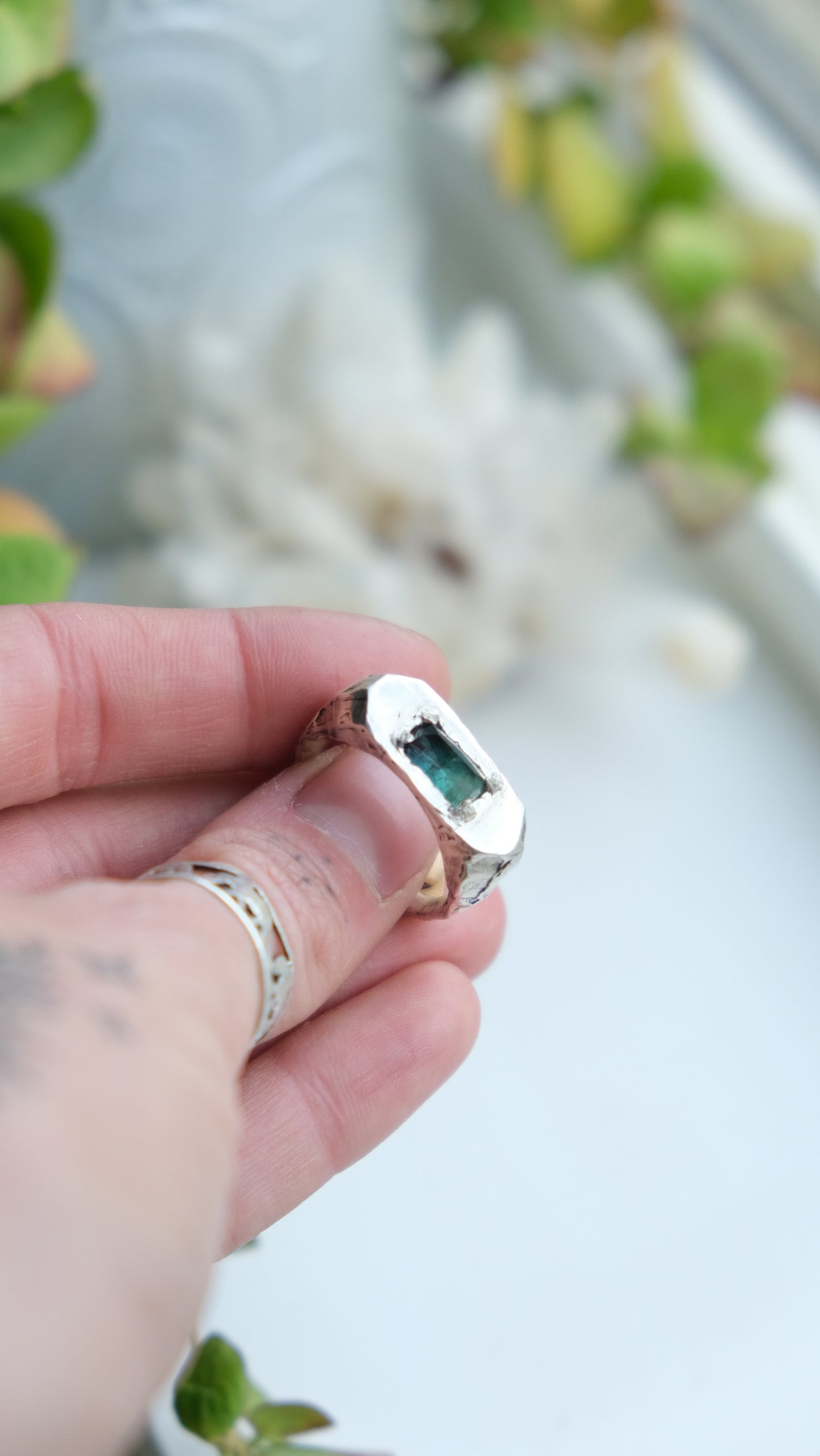 Tourmaline Signet Ring -size 10