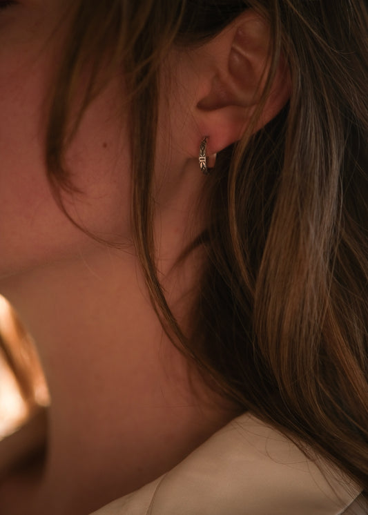 Mini Floral Hoop Earrings