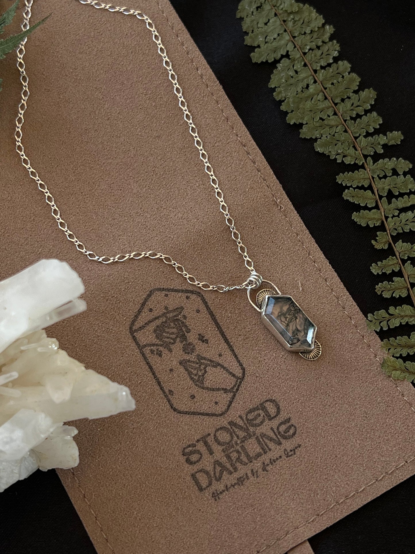 Moss Agate Pendant Necklace