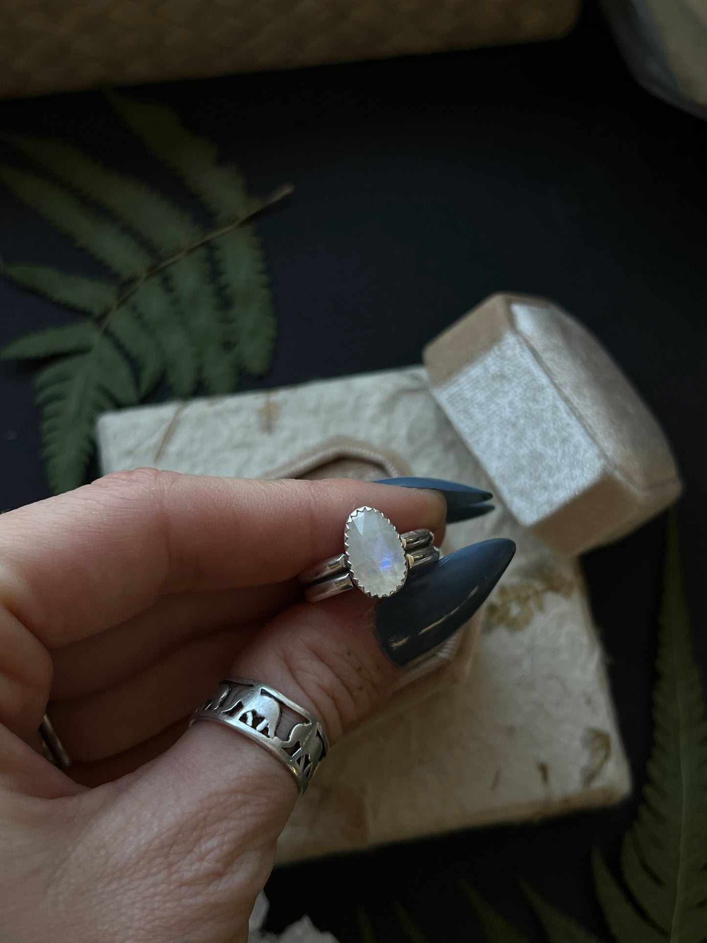 Moonstone Dual Band Ring