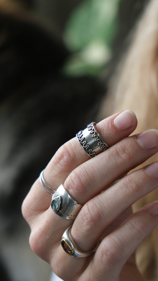 Sterling Filigree Ring -size 6.25