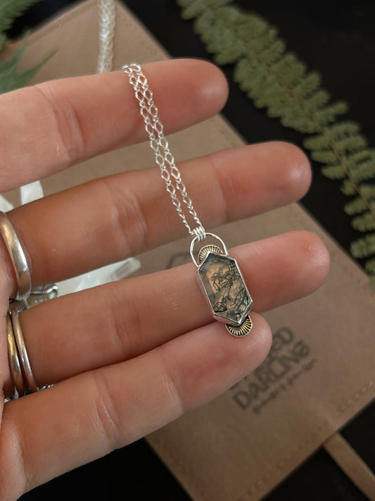 Moss Agate Pendant Necklace