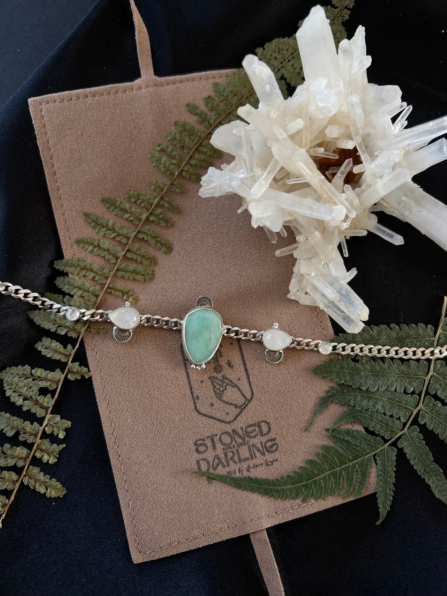 Chrysophrase & Moonstones Choker