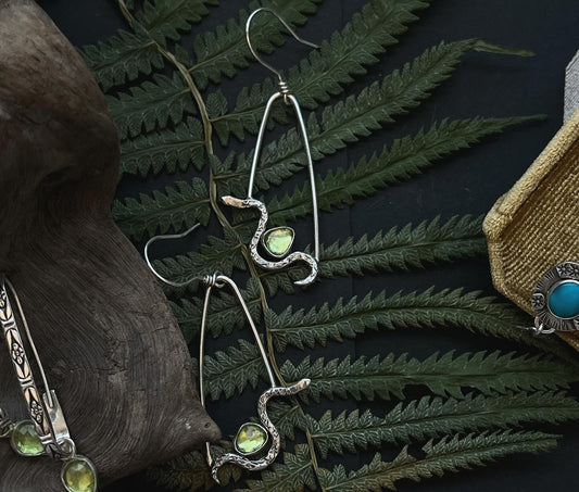 The Serpents Arch Peridot Earrings