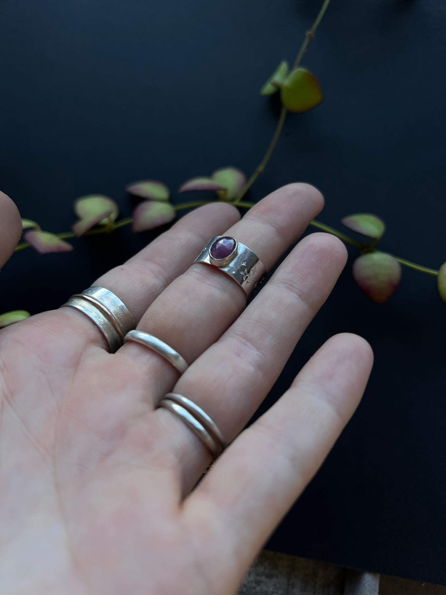 Pink Sheen Sapphire Ring