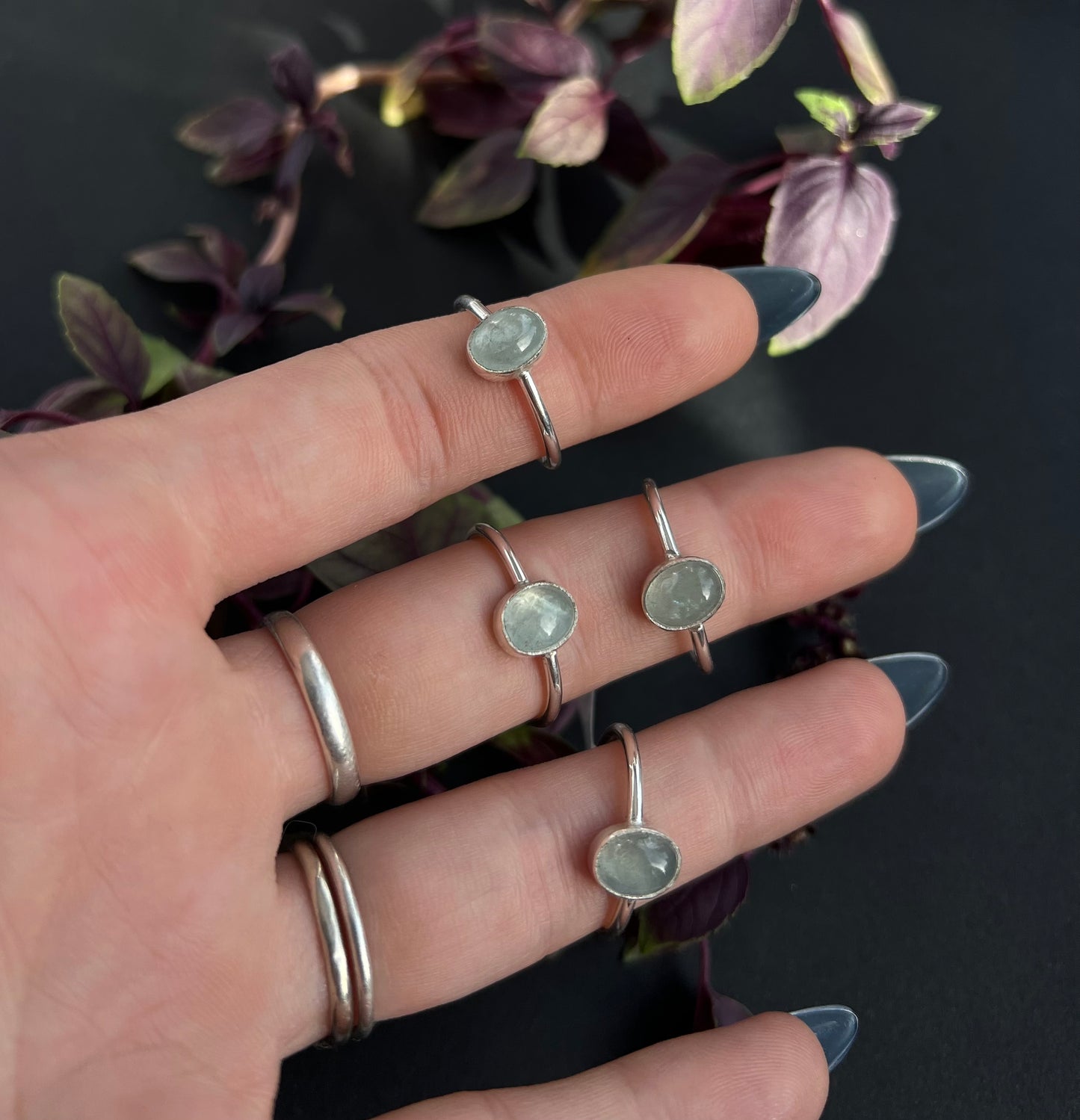 Aquamarine Stacker Rings