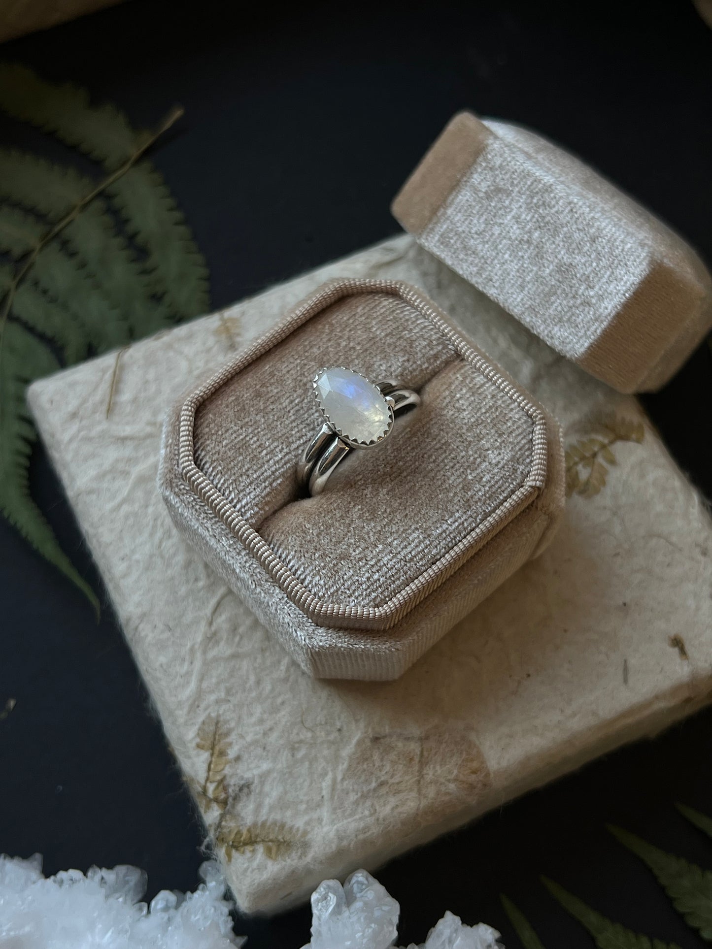 Moonstone Dual Band Ring