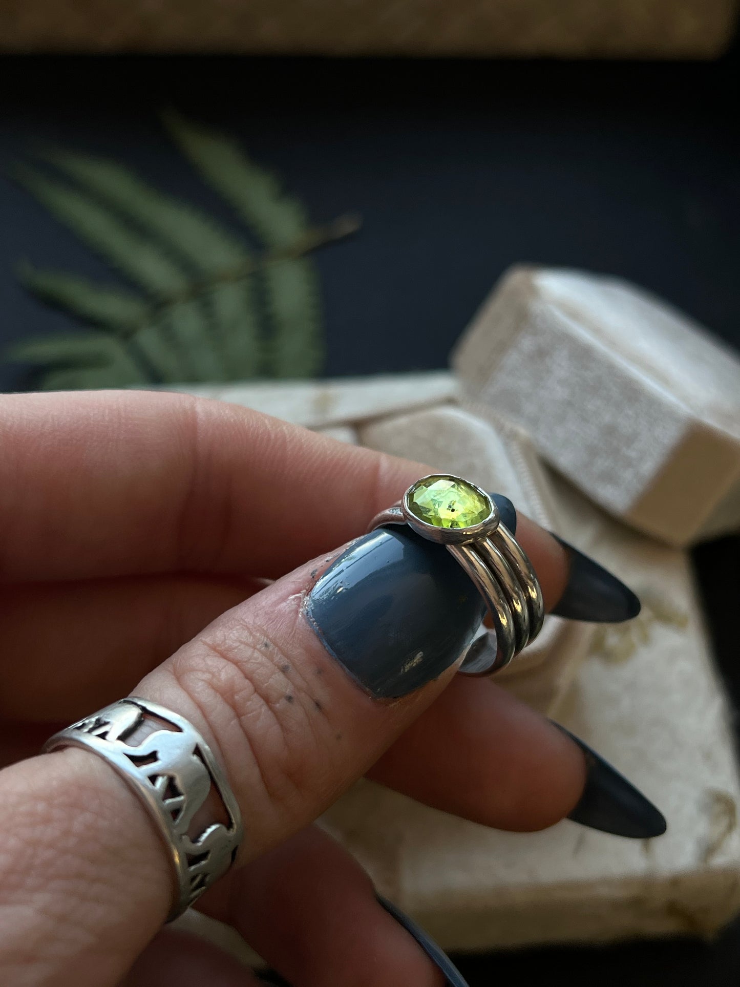 Peridot Triple Band Ring