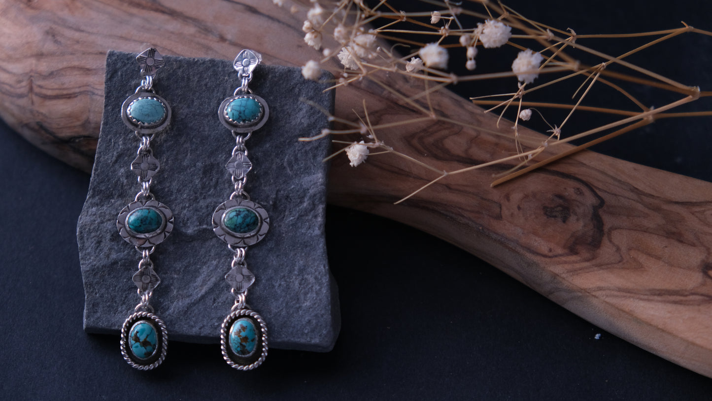 Turquoise Zia Drop Earrings