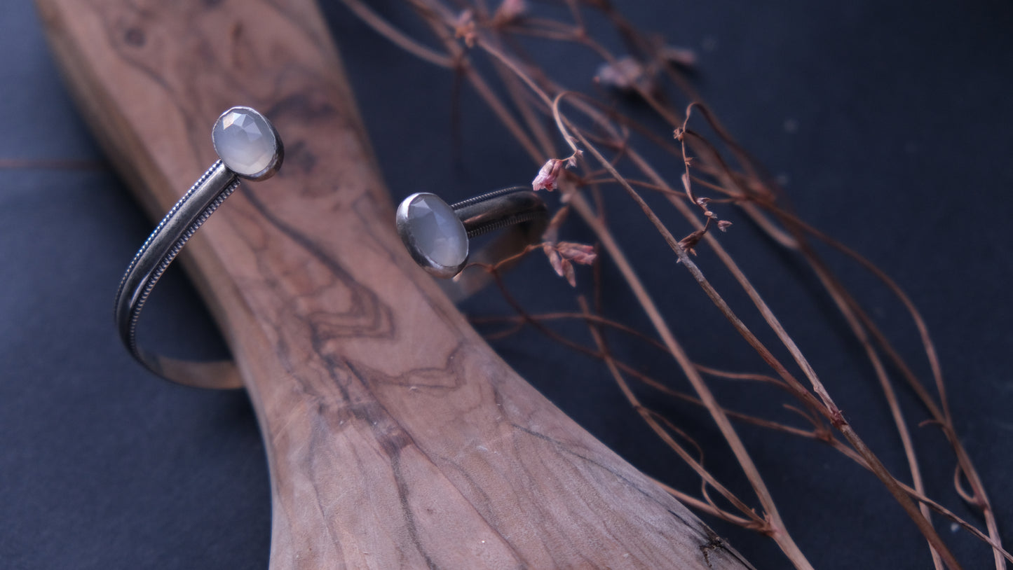 Grey Moonstone Cuff Bracelet