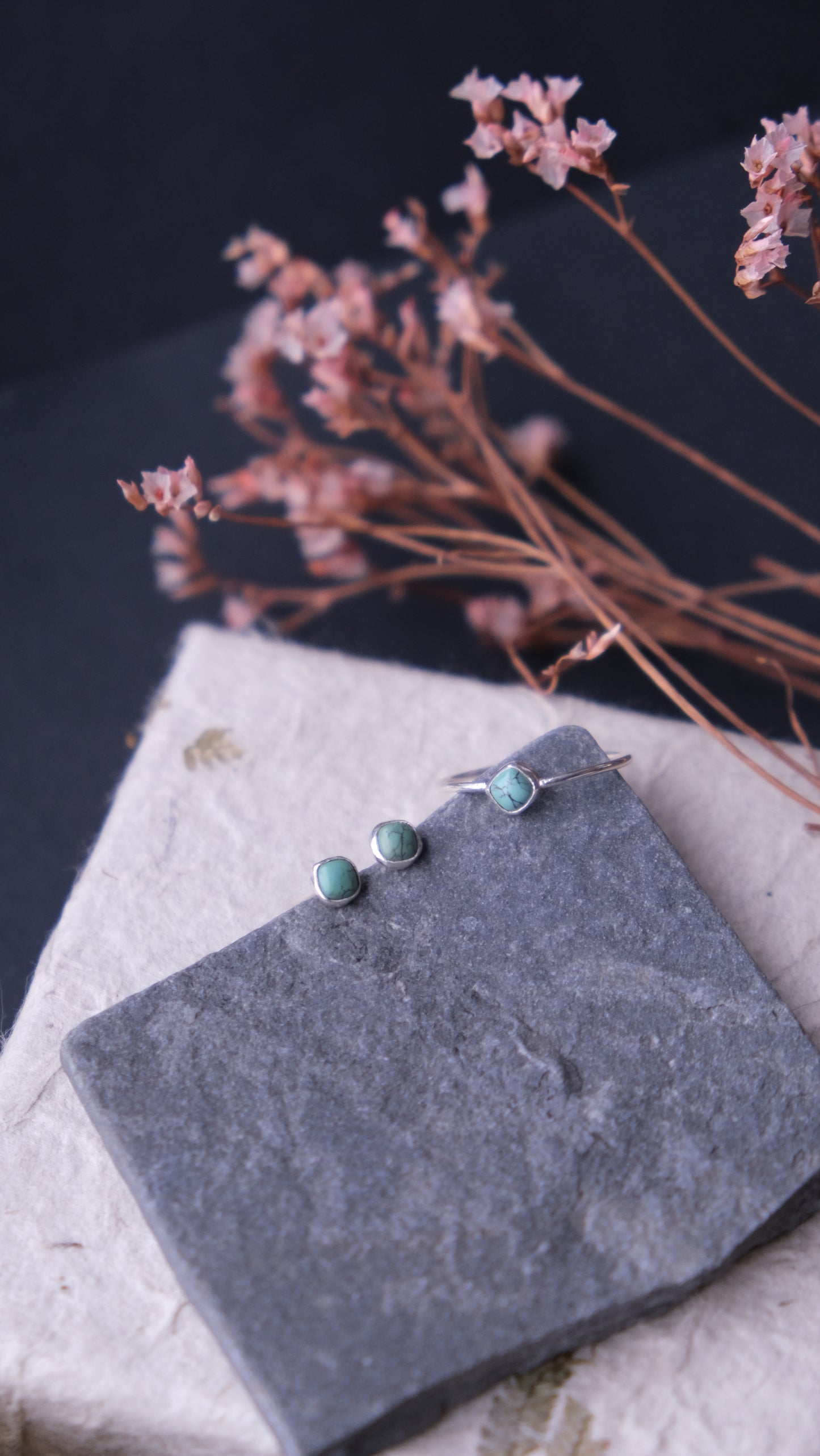 Dainty Turquoise  Stud Earrings