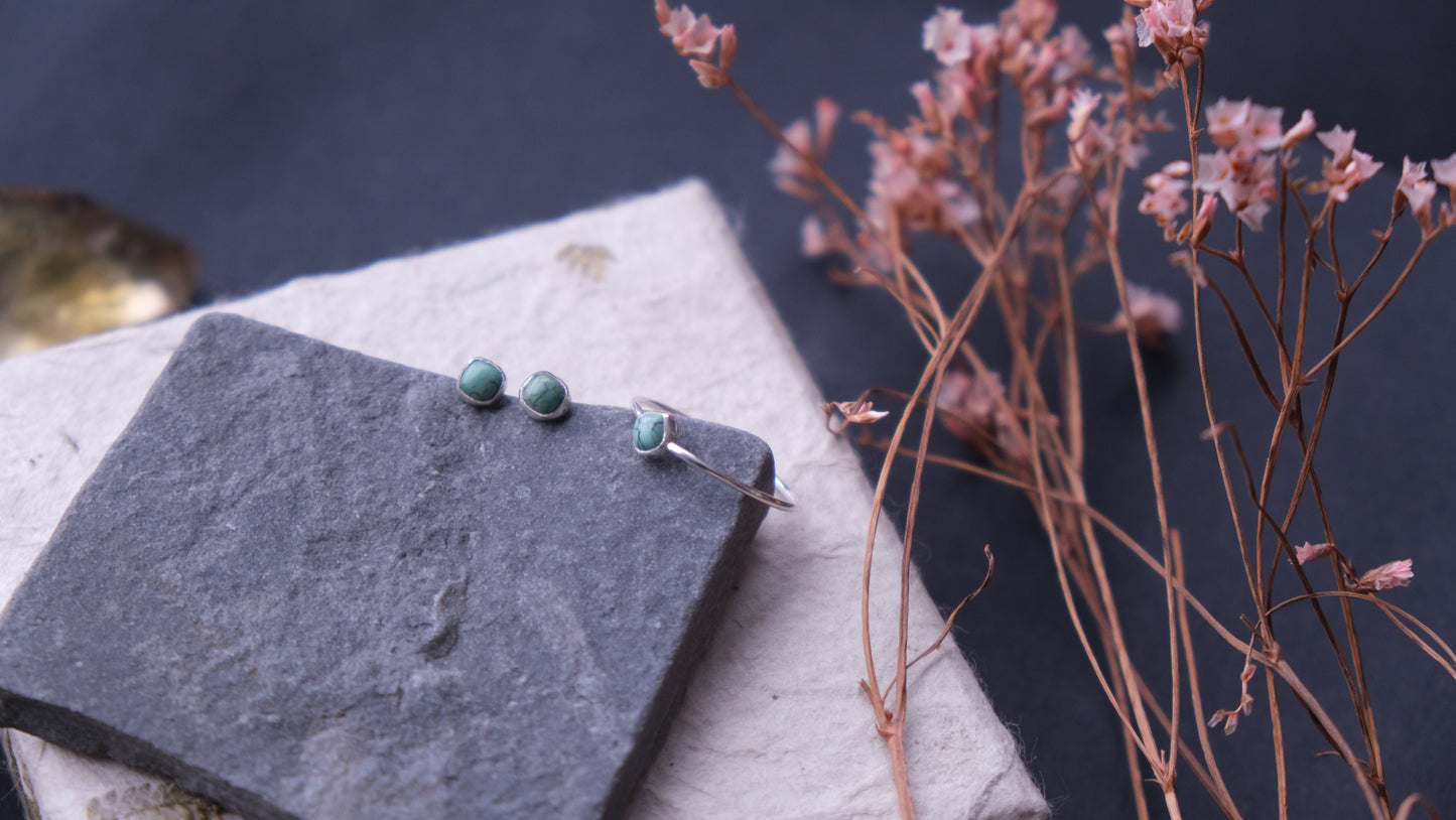 Dainty Turquoise  Stud Earrings