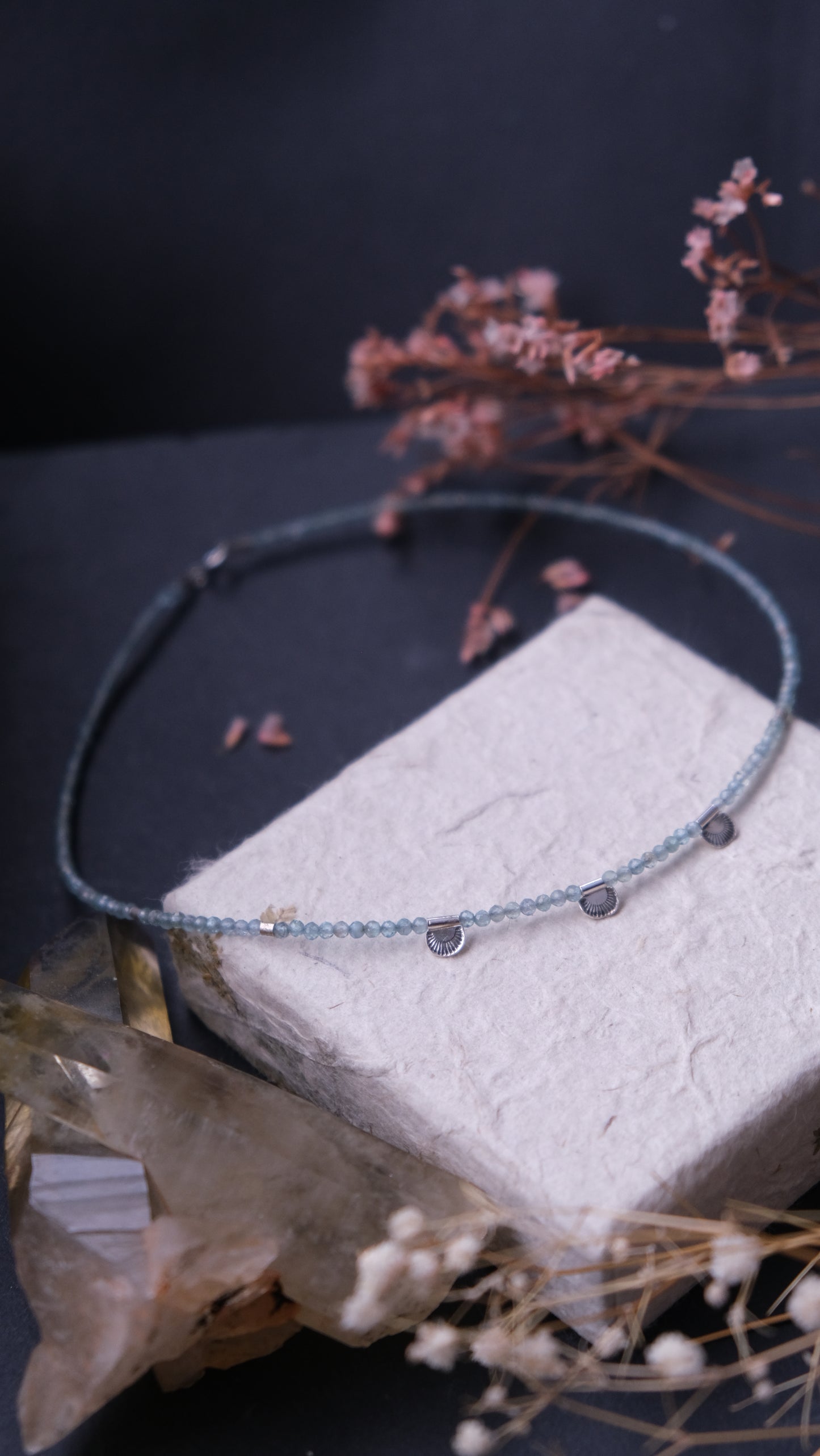 Aqua Kyanite Beaded Choker