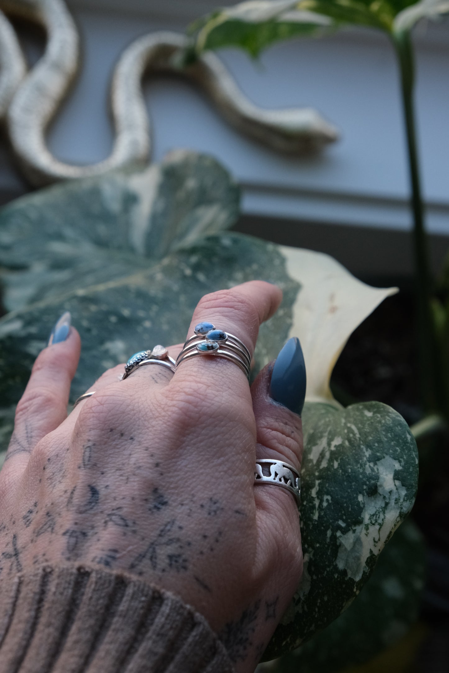 Turquoise Stacker Ring -size 6.75