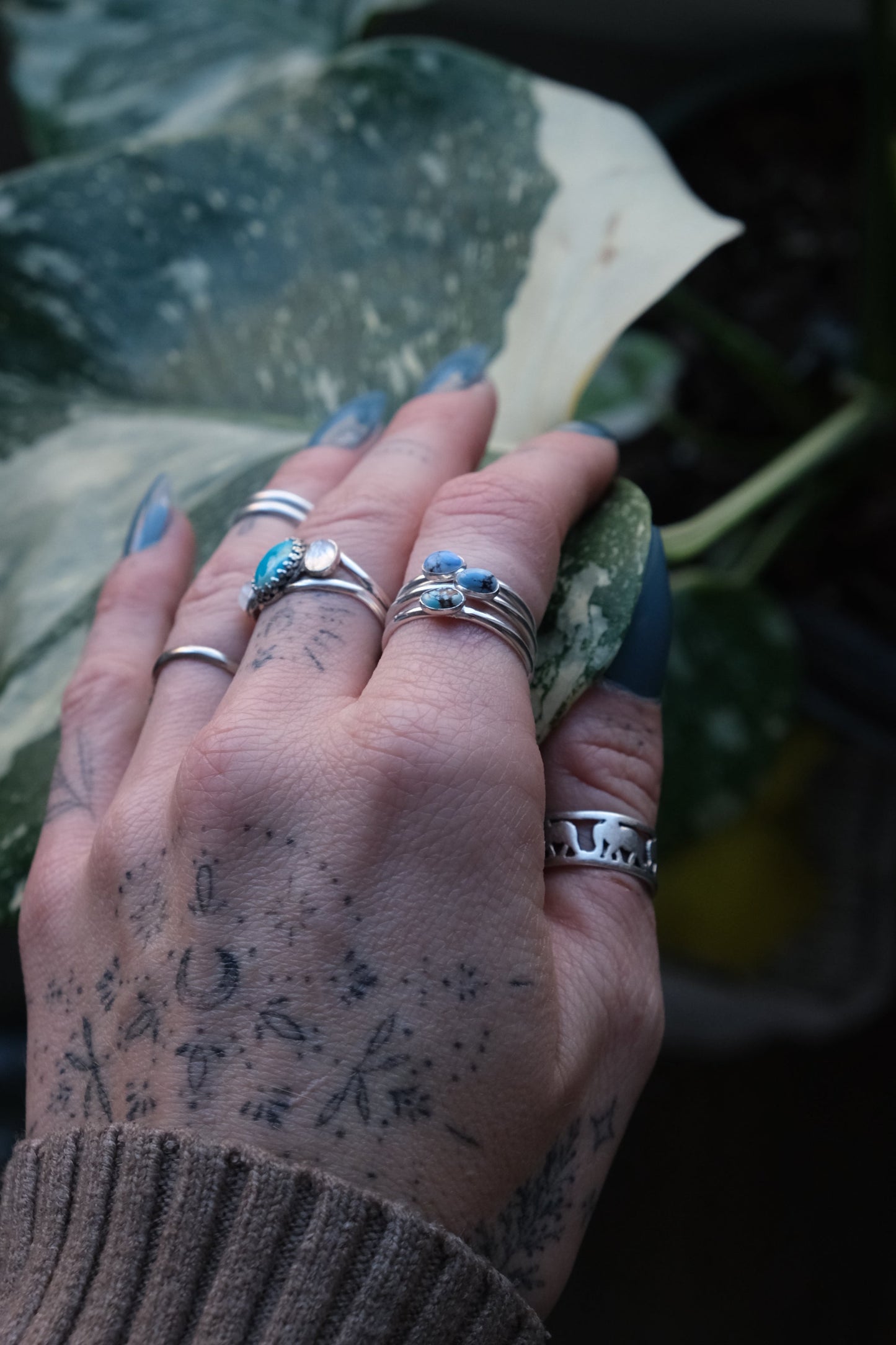 Turquoise Stacker Ring -size 6.75