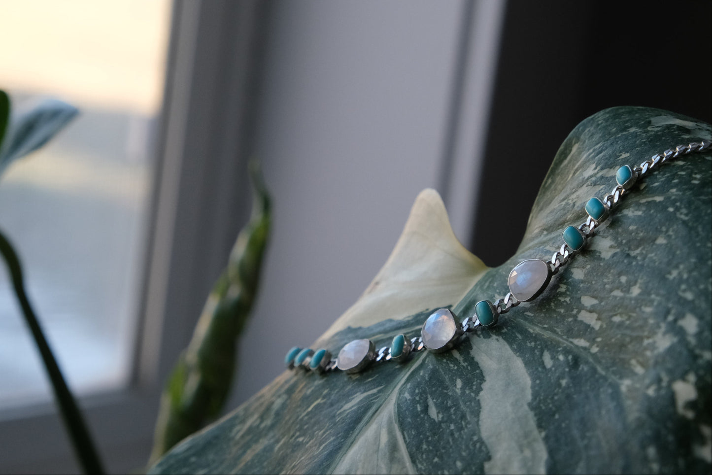 Moonstone & Turquoise Choker Necklace