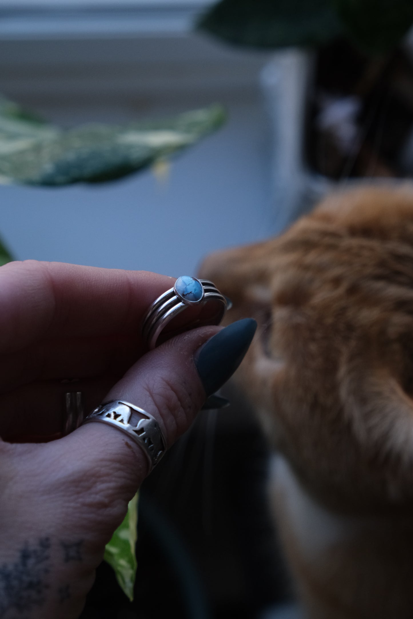 Turquoise Trio Ring -size 9