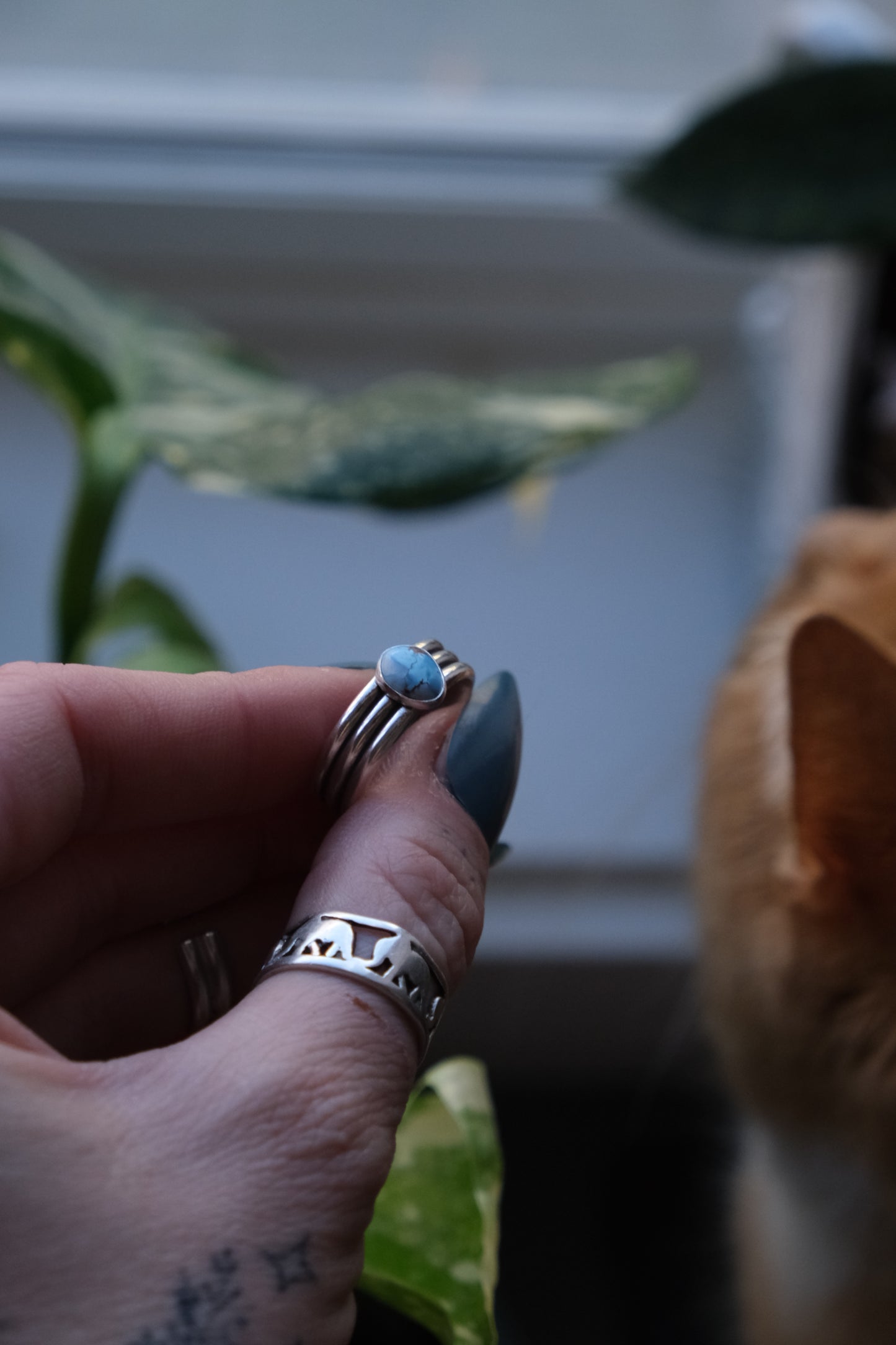 Turquoise Trio Ring -size 9