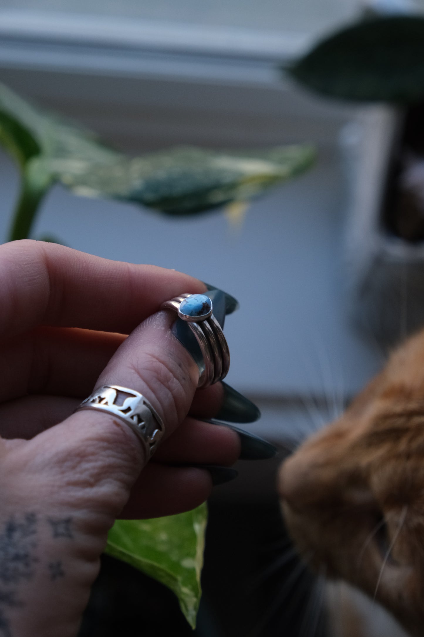 Turquoise Trio Ring -size 9