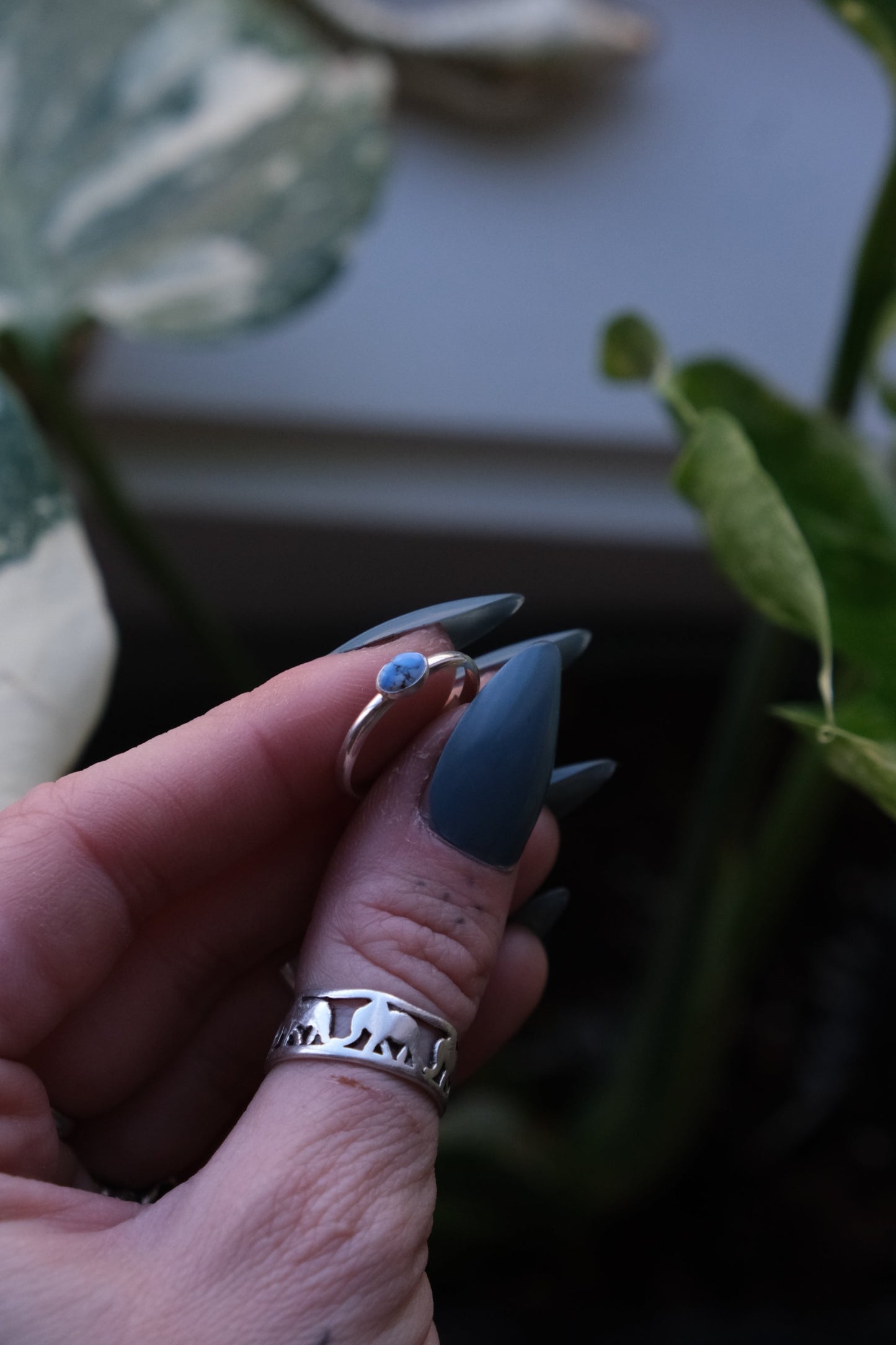 Turquoise Stacker Ring -size 6.75