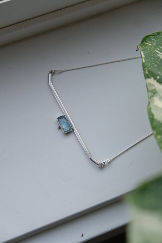 Aqua Kyanite Pendant Necklace