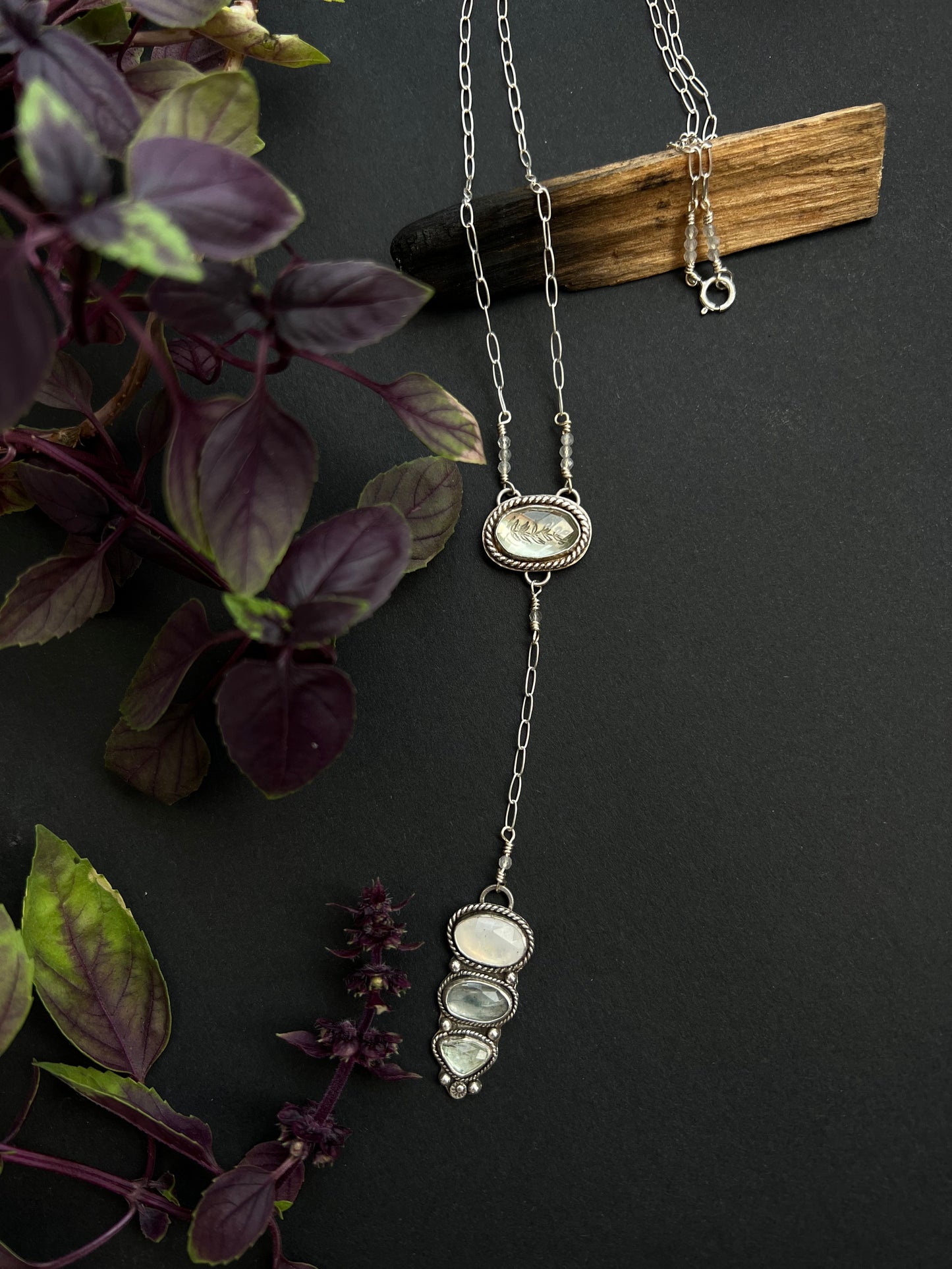 Multi Gem Lariat Pendant