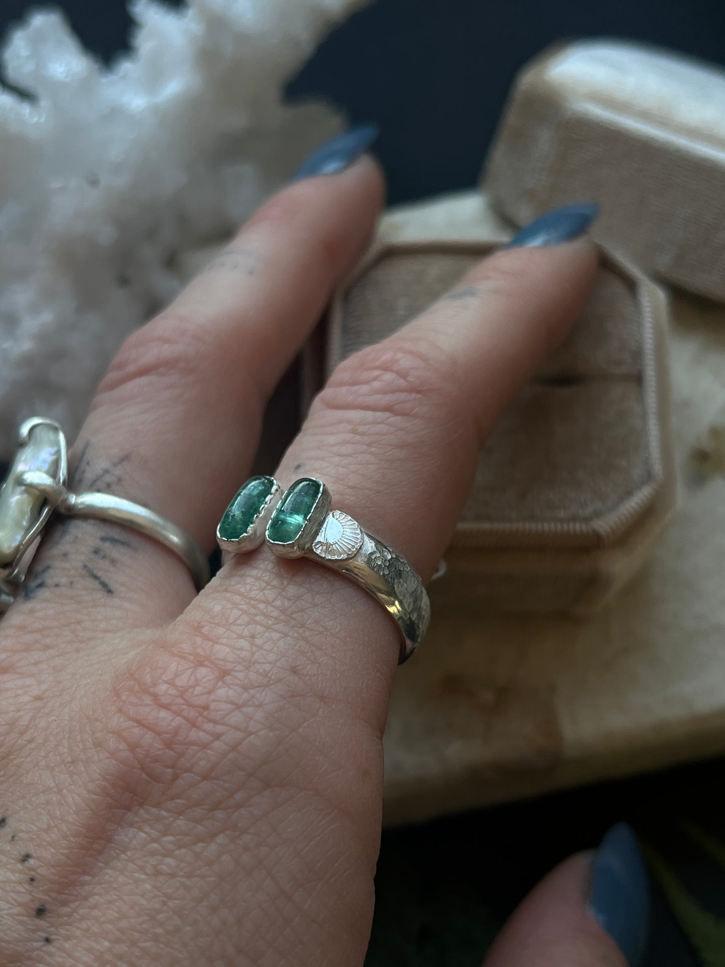 Green Kyanite Duo Ring