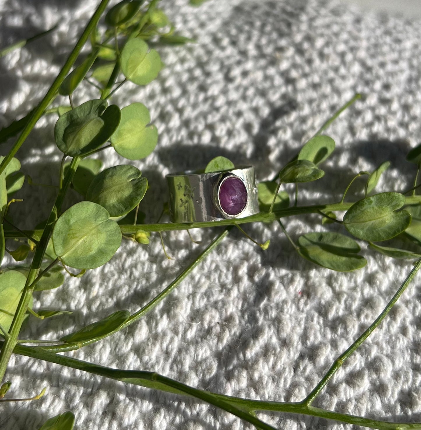 Pink Sheen Sapphire Ring