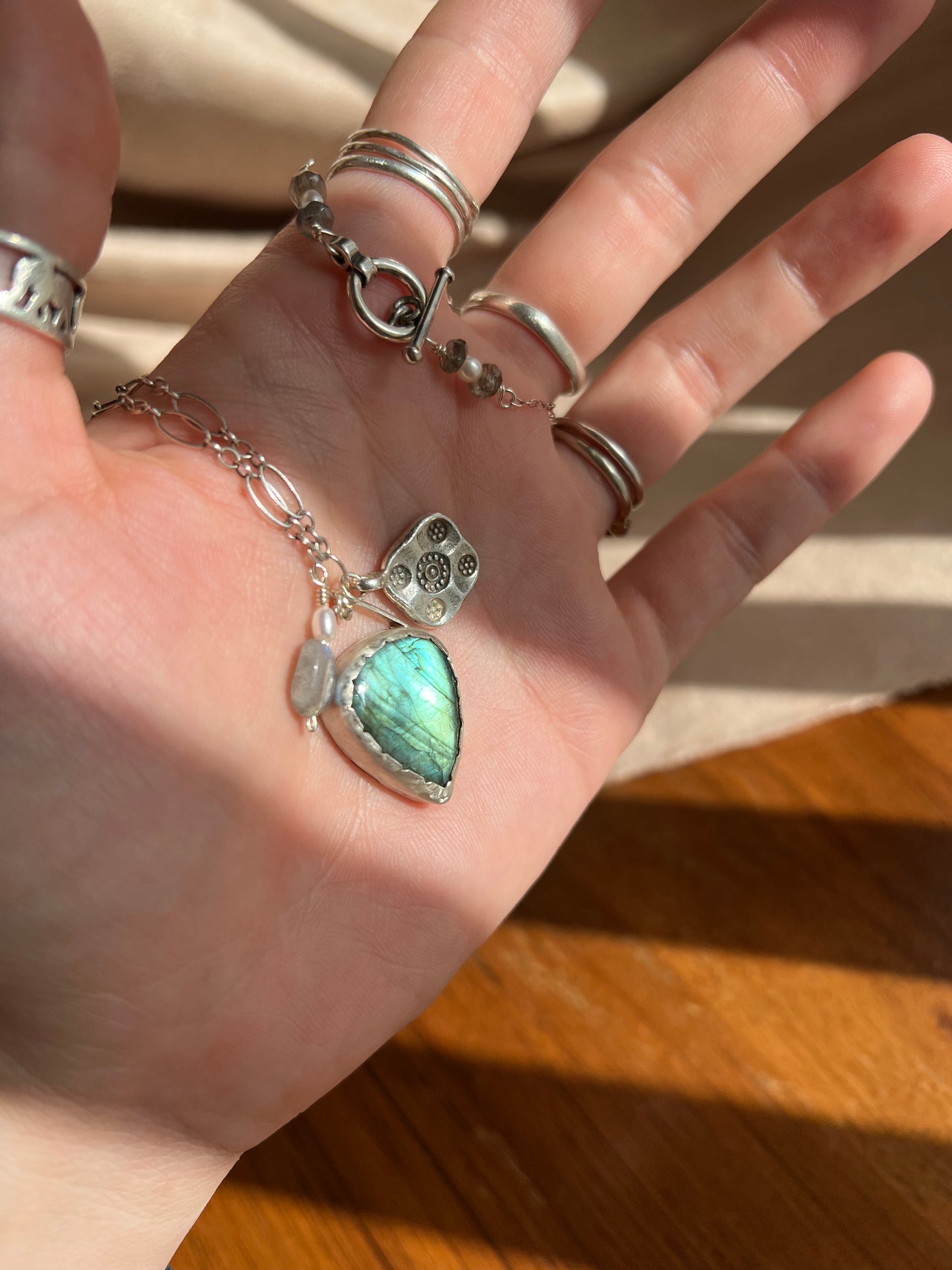 Labradorite Charm Necklace